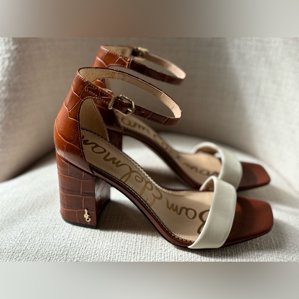 Sam Edelman Daniella Ivory and Brown Croc